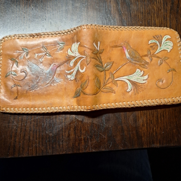 Vintage Handtooled  Leather Wallet - Picture 2 of 3